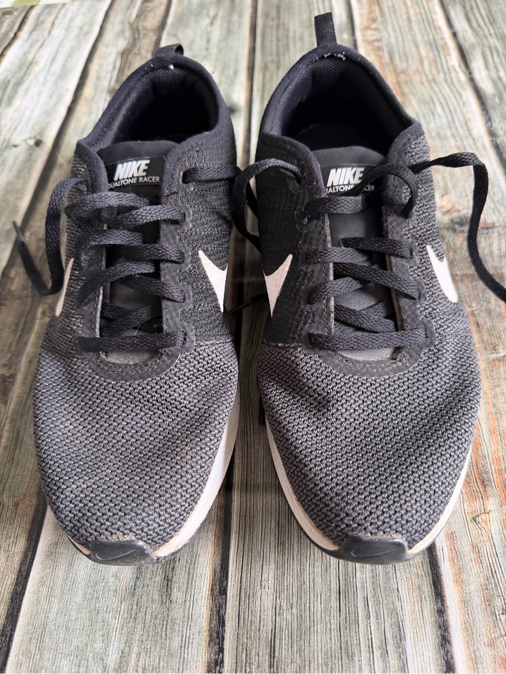 Nike Women’s Black with White Swoosh Dualtone Racer